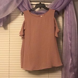 Light purple cold shoulder blouse